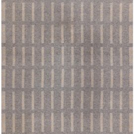 Mid-Century Swedish Geometric Classic Taupe With Light Beige Flatweave Wool Rug Double-Sided BB7771