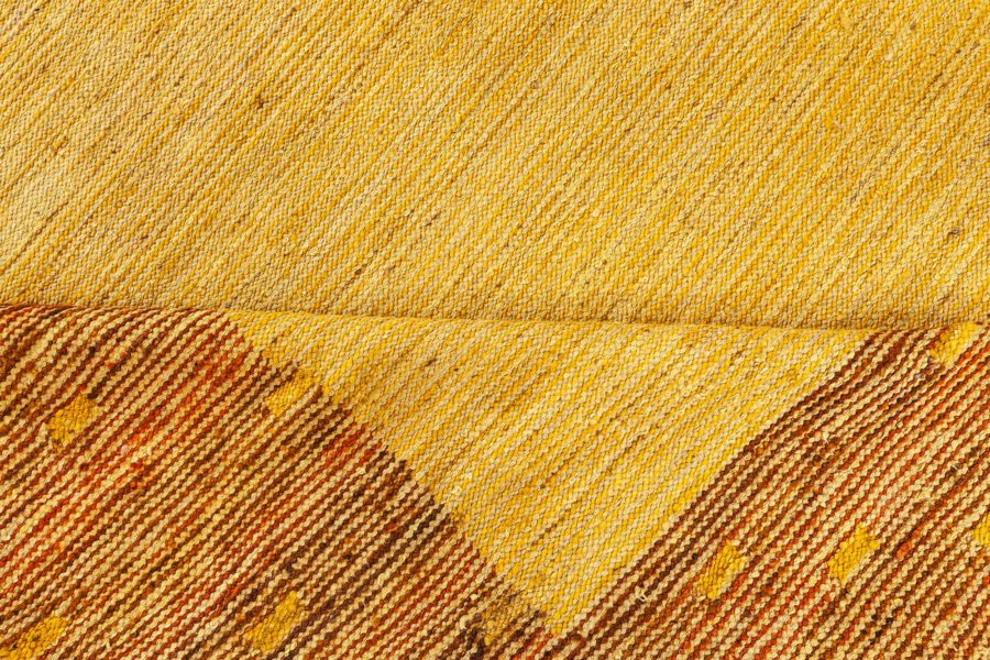 Midcentury Swedish Flat Weave Rug in Honey Yelllow BB7777