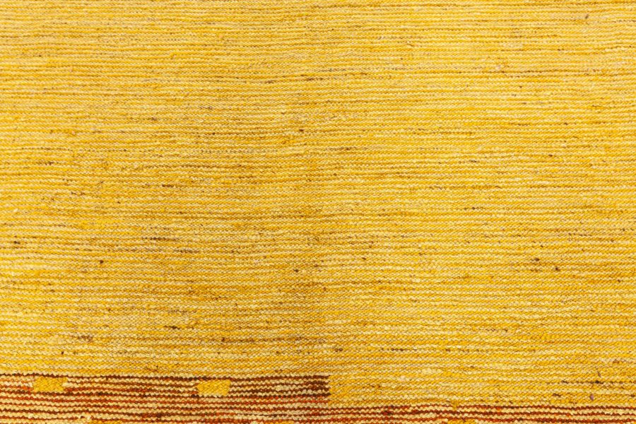 Midcentury Swedish Flat Weave Rug in Honey Yelllow BB7777