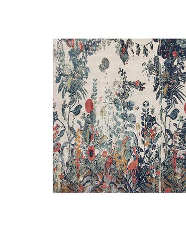 EFFLORESCENCE HANDMADE SILK AND WOOL RUG N11762