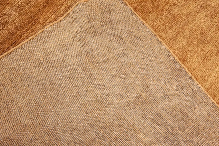 Contemporary Hand-Knotted Wool Rug in a Rich Shade of Golden Brown N12372
