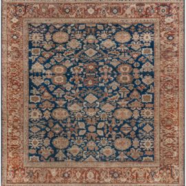 Sultanabad Persian Antique Floral Allover Warm Tan Hand-Knotted Wool Carpet – Circa 1930 BB7776