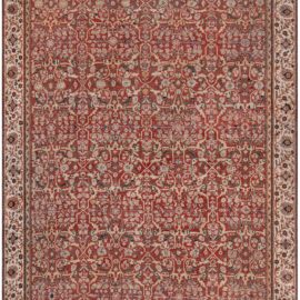 Antique Sultanabad Persian Allover Floral Ivory Hand-Knotted Wool Carpet – Circa 1920 BB7772