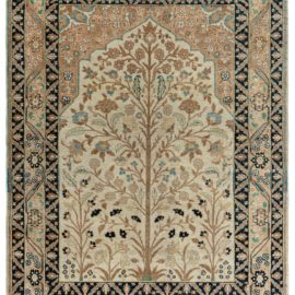 Tabriz Persian Antique Allover Soft Beige Hand-Knotted Wool Carpet – Circa 1930 BB7783