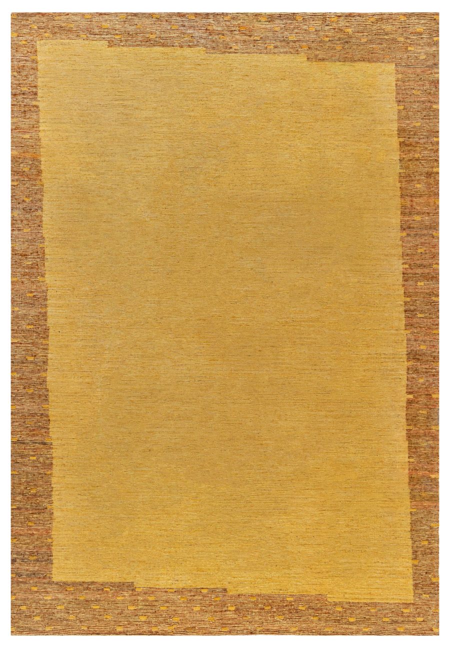 Vintage Swedish Flat Weave Rug in Golden Yellow Tones BB7777
