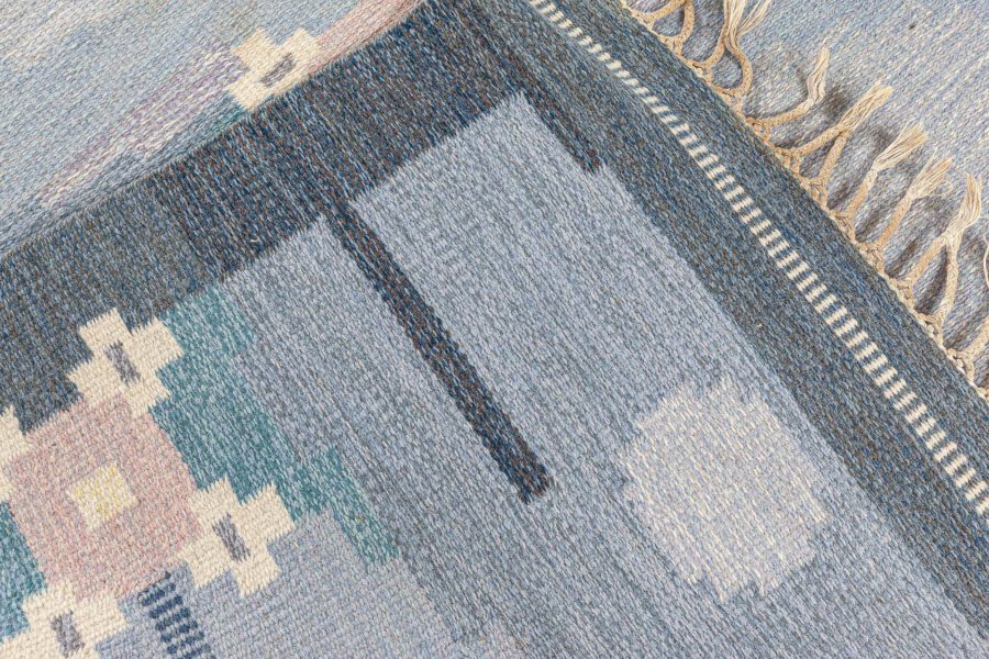 Vintage Swedish Flat Woven Rug Signed by Ingegerd Silow BB7791