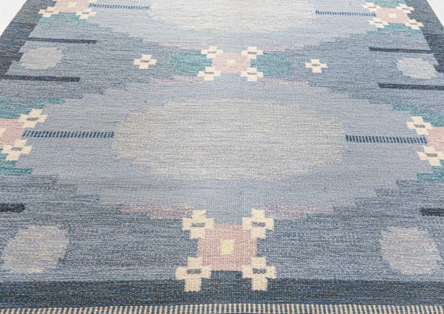 Vintage Swedish Flat Woven Rug  Signed by Ingegerd Silow BB7791