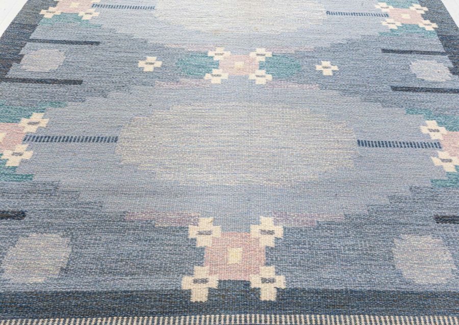 Vintage Swedish Flat Woven Rug Signed by Ingegerd Silow BB7791