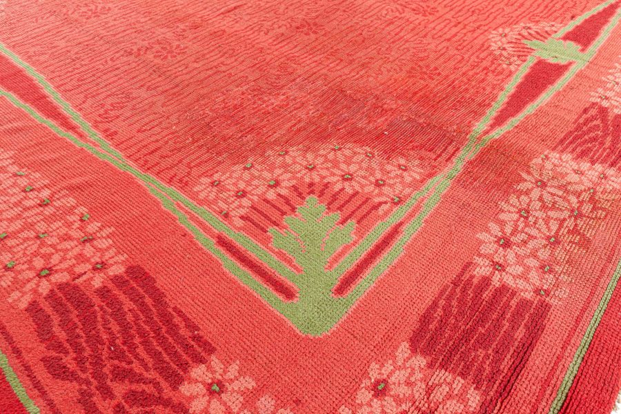 Rare Vienna Secession Rug in Ruby Red BB7809