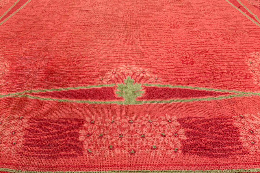 Rare Vienna Secession Rug in Ruby Red BB7809