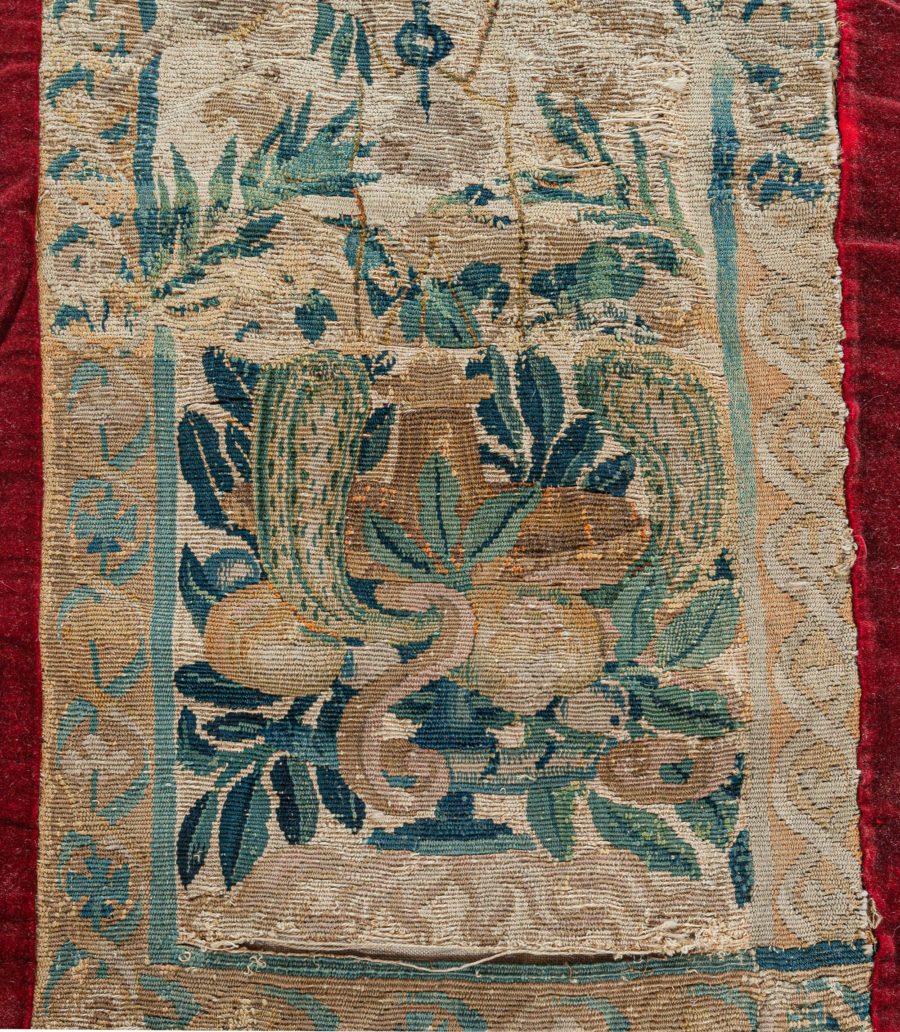 Antique Tapestry Fragment Runner BB7817