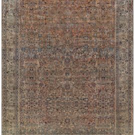 Antique Kashan Persian Allover Floral Warm Tan Hand-Knotted Wool Carpet – Circa 1900 BB7788