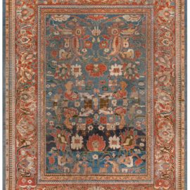 Antique Sultanabad Persian Floral Allover Ivory Hand-Knotted Wool Rug – Circa 1920 BB7803