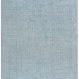 Contemporary Geometric Maze Pattern Light Blue Hand-Knotted Bamboo Silk Carpet “Daedalus” N12398
