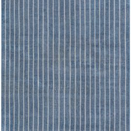 “Halcyon” Modern Hand-Knotted Striped Blue Handmade Wool Runner N12393