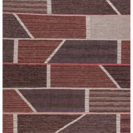Modern Abstract Geometric Classic Taupe Flatweave Wool Rug N12386