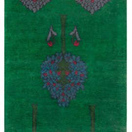 Irish Arts & Crafts Vintage Floral Slate Gray Hand-Knotted Wool Runner By C.F.A. Voysey (Fragment) BB7841