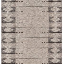 Mid-Century Scandinavian Geometric Light Beige Flatweave Wool Runner Double Sided BB7842