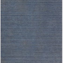 Scandinavian Mid-Century Abstract Blue Flatweave Wool Carpet BB7836