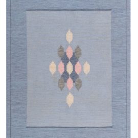 Swedish Mid-Century Floral Cream Flatweave Wool Rug Sparreholm – By Ingegerd Silow BB7839