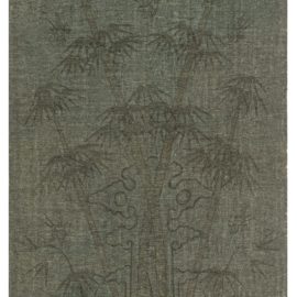 Vintage Floral Slate Gray Hand-Knotted Wool Runner Bamboo BB7868
