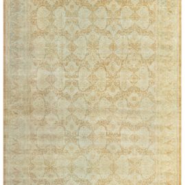 Indian Antique Floral Allover Light Beige Hand-Knotted Wool Rug – Circa 1920 BB7882