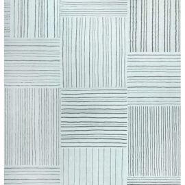 Vintage Turkish Geometric Light Gray Flatweave Wool Rug BB7884