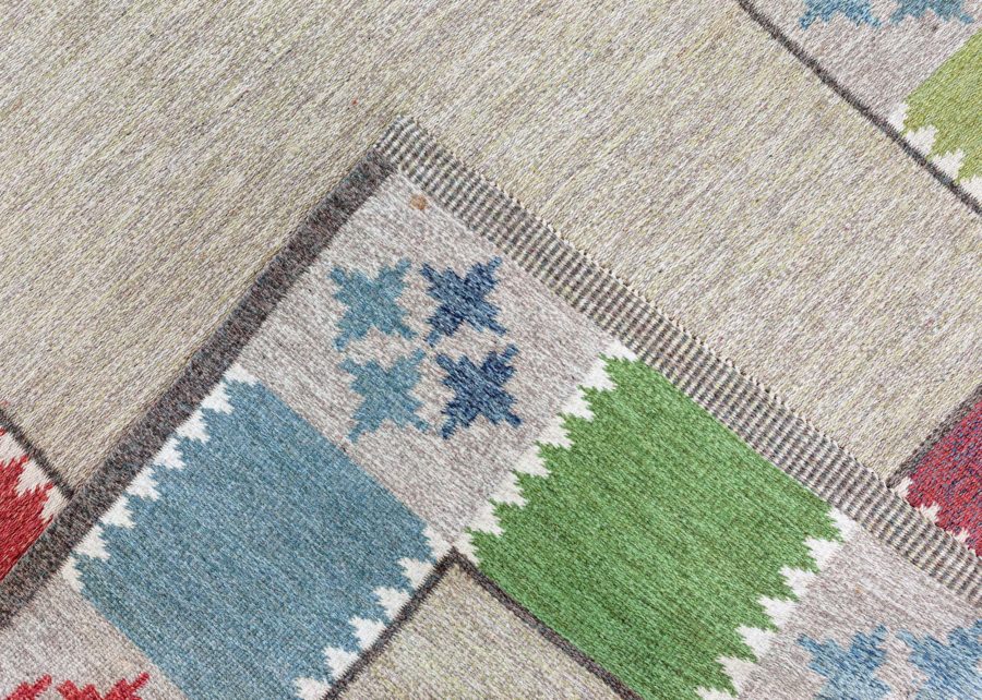 Swedish Flat woven Rug by Bitte Ahlgren (BA) BB7829