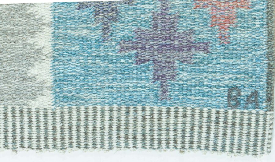 Swedish Flat Woven Rug by Bitte Ahlgren (BA) BB7856