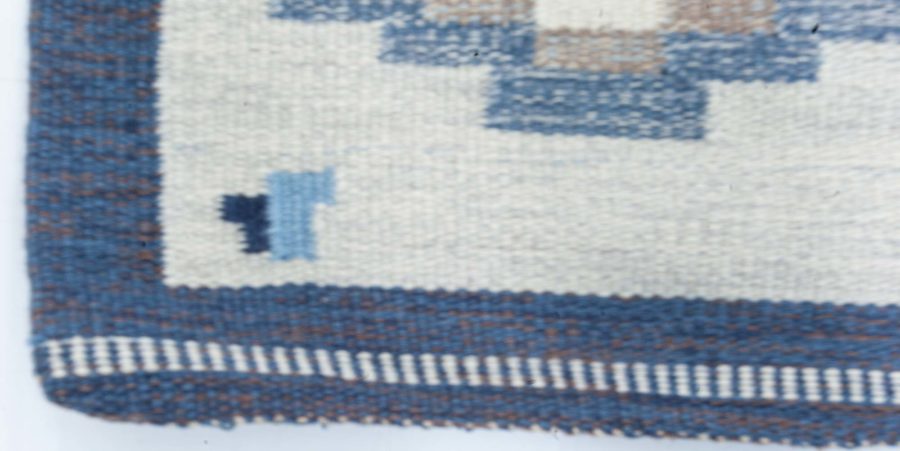 Vintage Swedish Flat Woven Rug by Erik Lundberg BB7889