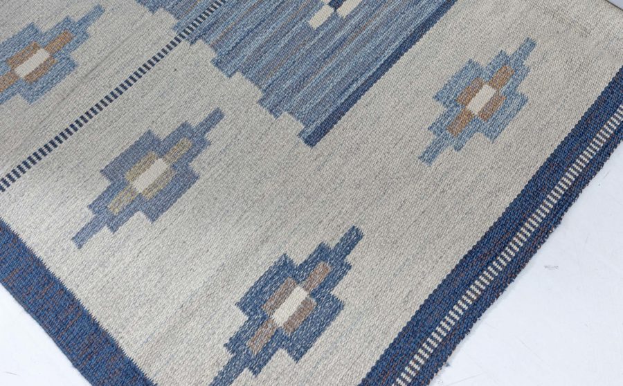 Vintage Swedish Flat Woven Rug by Erik Lundberg BB7889