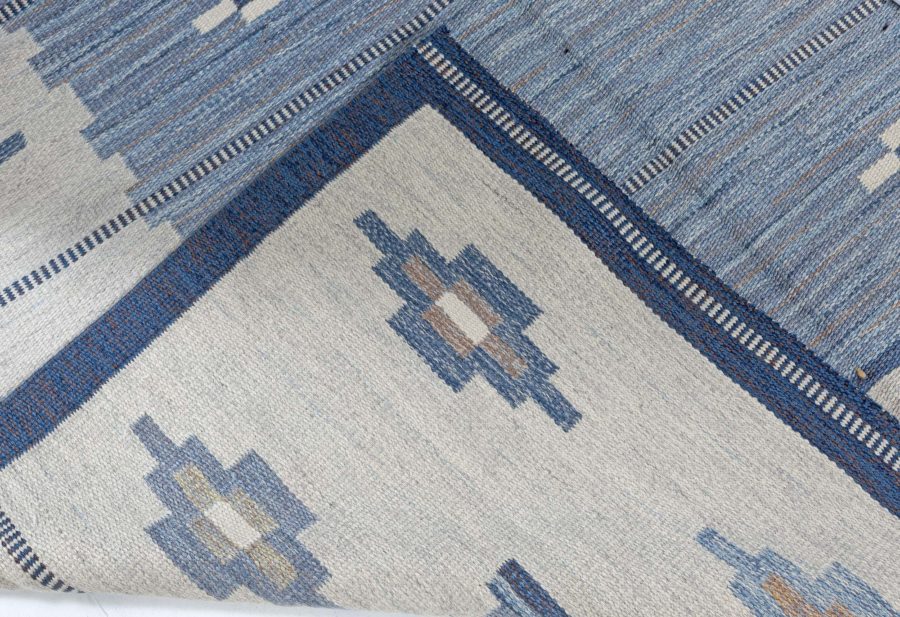 Vintage Swedish Flat Woven Rug by Erik Lundberg BB7889