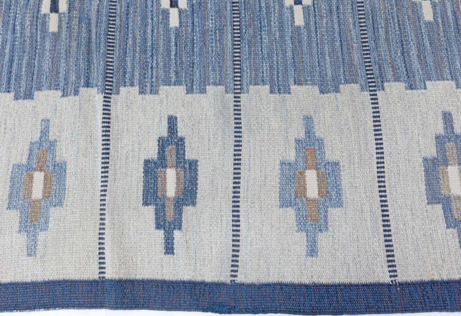 Vintage Swedish Flat Woven Rug by Erik Lundberg BB7889