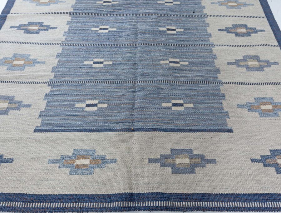 Vintage Swedish Flat Woven Rug by Erik Lundberg BB7889