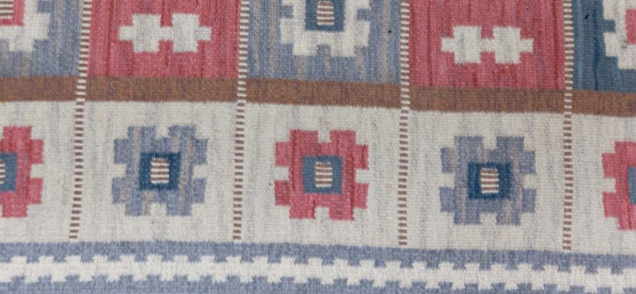 Vintage Swedish Flat Woven Rug by Anna Greta Sjokvist BB7893