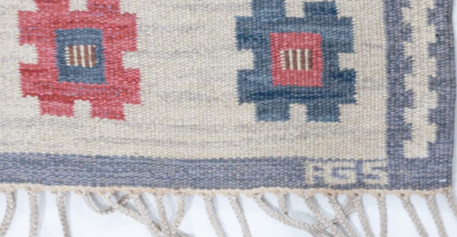 Vintage Swedish Flat Woven Rug by Anna Greta Sjokvist BB7893