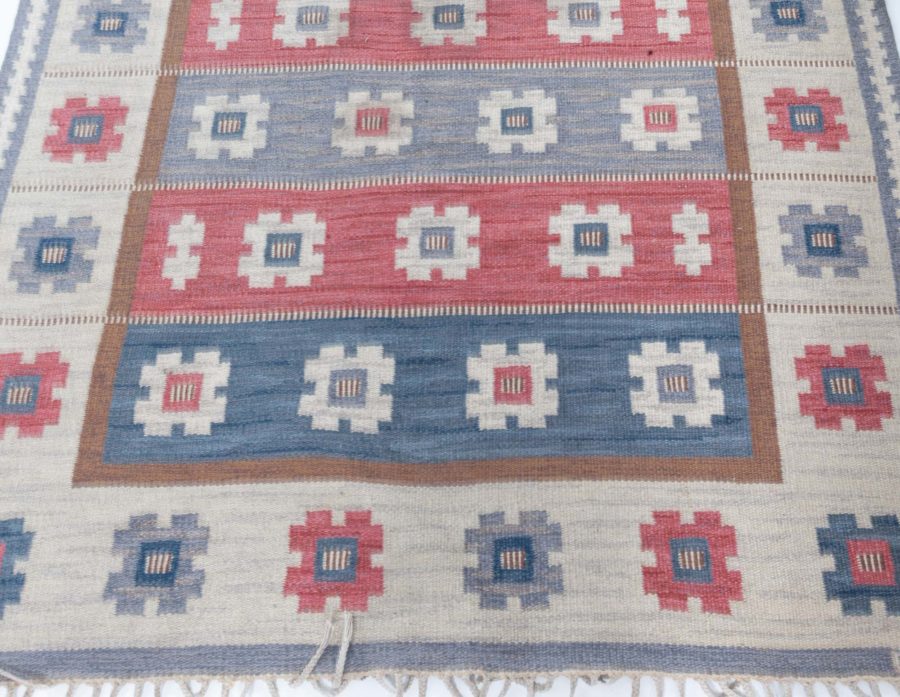 Vintage Swedish Flat Woven Rug by Anna Greta Sjokvist BB7893