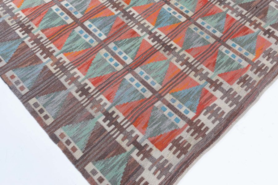 Swedish Flat Woven Rug by Gavleborgs Lans Hemslojo BB7894