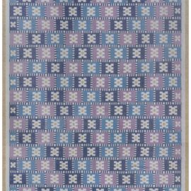 Vintage Swedish Flat Woven Rug by Sigvard Bernadotte (vitsippa) BB7898
