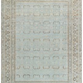 Meshad Persian Antique Floral Allover Light Beige Hand-Knotted Wool Rug – Circa 1920 BB7900