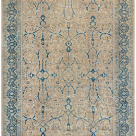 Antique Tabriz Persian Floral Allover Warm Tan Hand-Knotted Wool Carpet – Circa 1920 BB7902