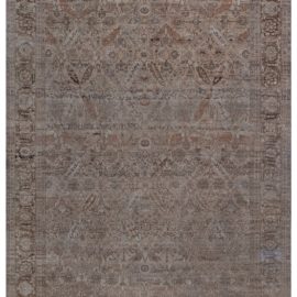 Antique Turkish Allover Geometric Light Gray Hand-Knotted Wool Rug – Circa 1920 BB7912