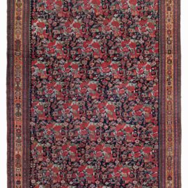 Antique Kirman Persian Allover Floral Ivory Hand-Knotted Wool Rug – Circa 1920 Afshar BB7999