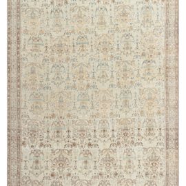 Antique Malayer Persian Allover Cream Beige Hand-Knotted Wool Rug – Circa 1920 BB7993