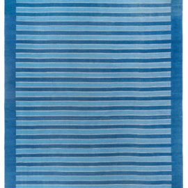 Indian Dhurrie Vintage Striped Soft White Flatweave Cotton Rug BB7952