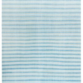 Mid-Century Indian Dhurrie Striped Light Gray Flatweave Cotton Rug BB7958