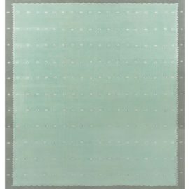 Vintage Indian Dhurrie Geometric Slate Gray Flatweave Cotton Carpet BB7923