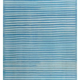 Vintage Indian Dhurrie Striped Light Gray Flatweave Cotton Rug BB7920