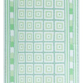 Mid-Century Indian Dhurrie Geometric Green Flatweave Cotton Rug BB7985