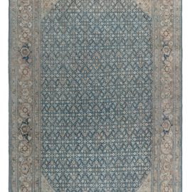 Antique Tabriz Persian Allover Dusty Blue Hand-Knotted Wool Carpet – Circa 1920 BB7998